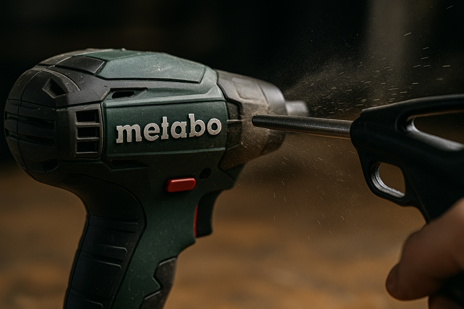 Reinigung der Lüftungsschlitze eines Akku-Werkzeugs