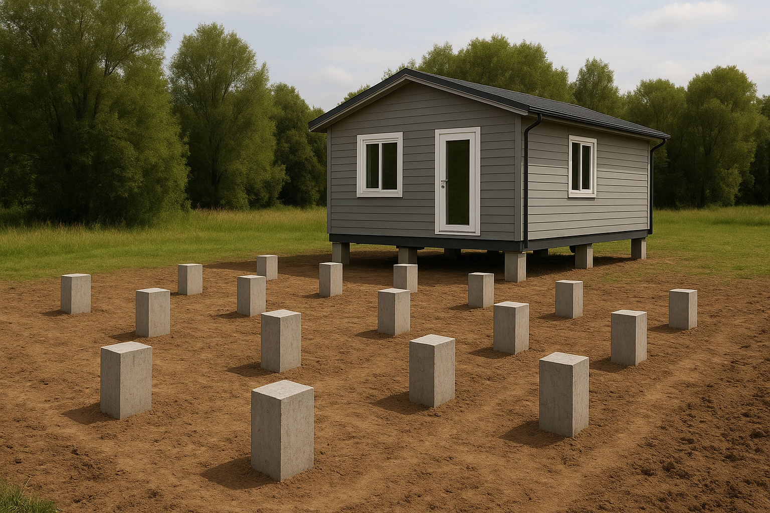 Punktfundamente für Modulbau