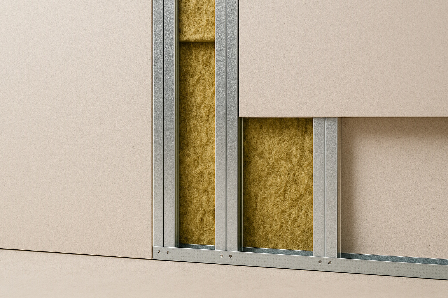 Schallschutzaufbau mit Trockenbauwand