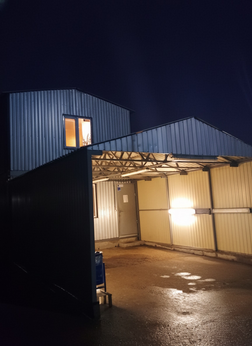 Detailansicht von Überdachung und Zugang