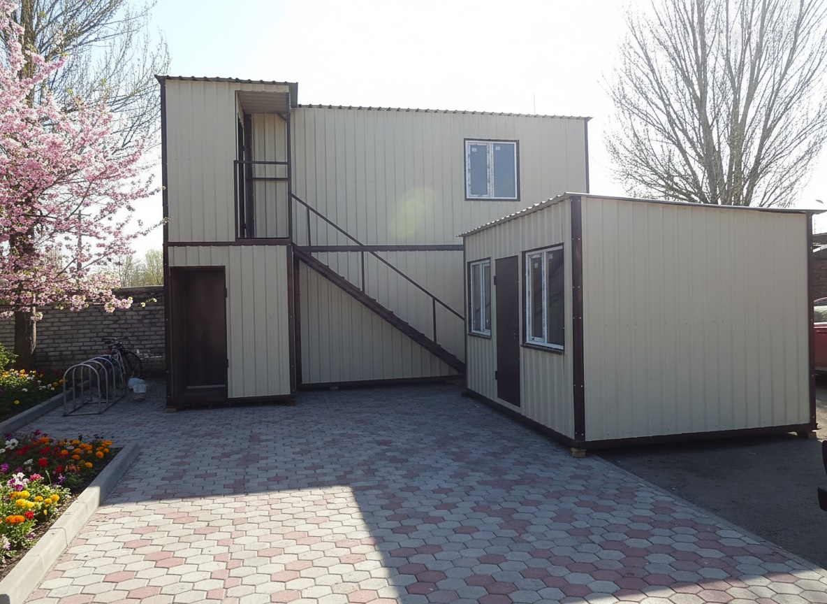 Zweigeschossiges Büro mit separatem Technikmodul